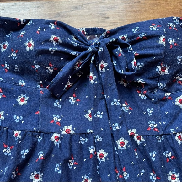 No Boundaries strapless red white & blue floral mini dress size XL (jrs) - Picture 4 of 13